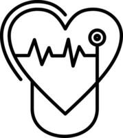 icono de línea de cardiología vector