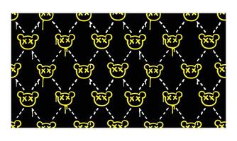 Cool seamless teddy bear pattern vector