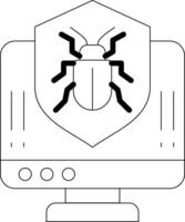 Anti Virus Shield Line Icon vector