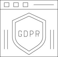 icono de línea gdpr vector