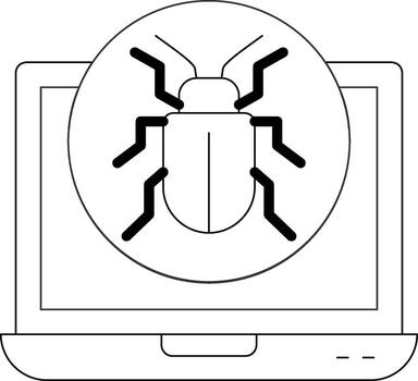Bug Line Icon vector