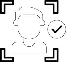 Face Detection Line Icon vector