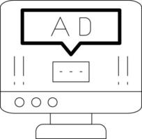 Ad Pop Up Line Icon vector