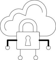 Data Secure Line Icon vector