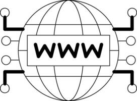 icono de línea de internet vector