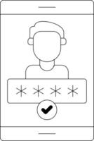 Authentication Line Icon vector