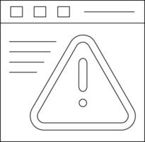 Warning Browser Line Icon vector