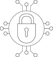 Cyber Security Line Icon vector