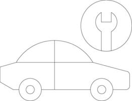 icono de línea de servicio de coche vector