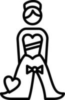 Bride Line Icon vector