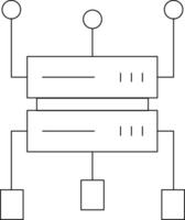 icono de línea de estructura de datos vector