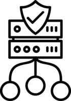 Data Protection Line Icon vector