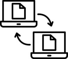 icono de línea de intercambio de datos vector