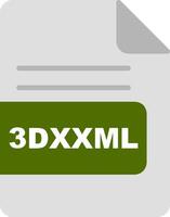 3dxxml archivo formato plano icono vector