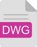 DWG File Format Flat Icon vector