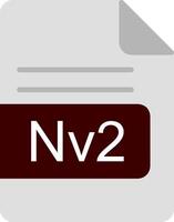 Nv2 File Format Flat Icon vector