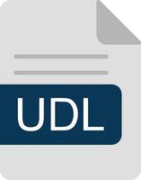 udl archivo formato plano icono vector