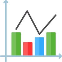 Bar Chart Flat Icon vector