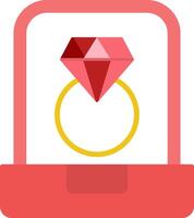 Diamond Ring Flat Icon vector