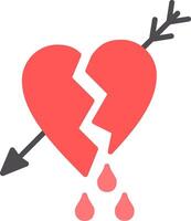 Broken Heart Flat Icon vector