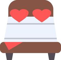 doble cama plano icono vector