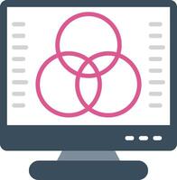 Desktop Computer Flat Icon vector