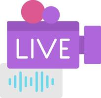 Live Stream Flat Icon vector