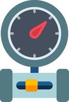 Pressure Gauge Flat Icon vector