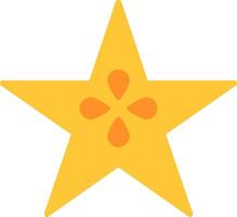 Star Fruit Flat Icon vector