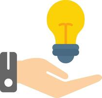 Hand Lightbulb Flat Icon vector