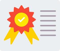 Certificate Flat Icon vector