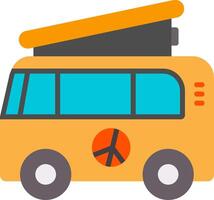 Camper Van Flat Icon vector