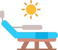 Sunbed Flat Icon vector