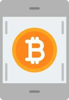 bitcoin pagar plano icono vector