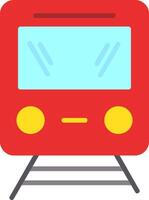 tren, plano, icono vector