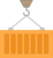 Container Loading Flat Icon vector