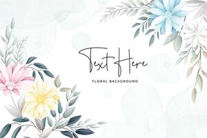 beautiful aster flower and leaves floral background vector