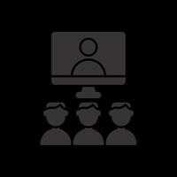 Virtual Class Glyph Inverted Icon vector