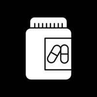 Pill Glyph Inverted Icon vector