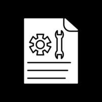 Technical Support Glyph Inverted Icon vector