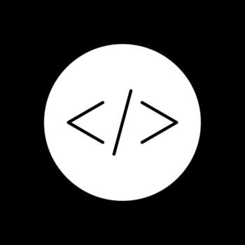 Coding Glyph Inverted Icon vector