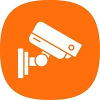 Security Camera Glyph Curve Icon vector