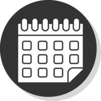 calendario glifo gris circulo icono vector