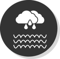 inundar glifo gris circulo icono vector