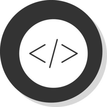 Coding Glyph Grey Circle Icon vector