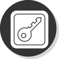 Key Glyph Grey Circle Icon vector