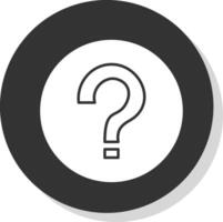 Question Glyph Grey Circle Icon vector