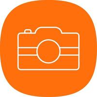 Hand Camera Line Curve Icon vector