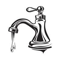 Water Faucet Design Art, Icons, and Graphics on White Background vector