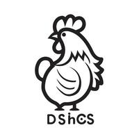 granja gallina pollo diseño ilustración sencillo icono logo modelo vector